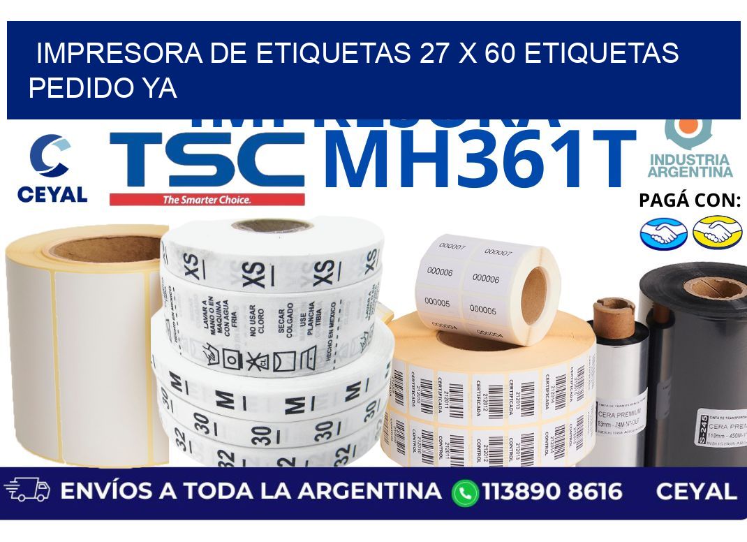 impresora de etiquetas 27 x 60 etiquetas pedido ya