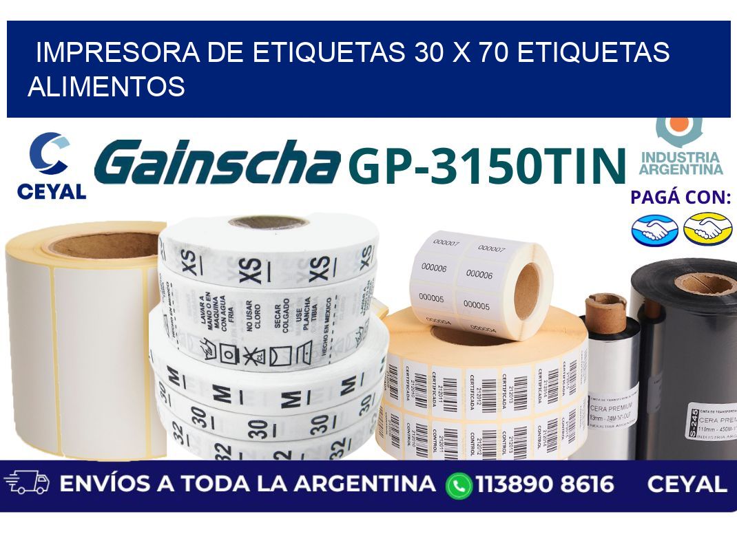 impresora de etiquetas 30 x 70 etiquetas alimentos