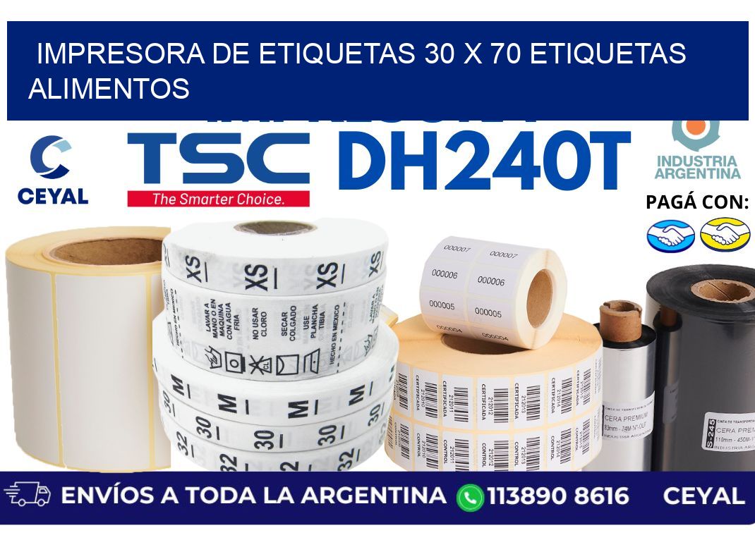 impresora de etiquetas 30 x 70 etiquetas alimentos