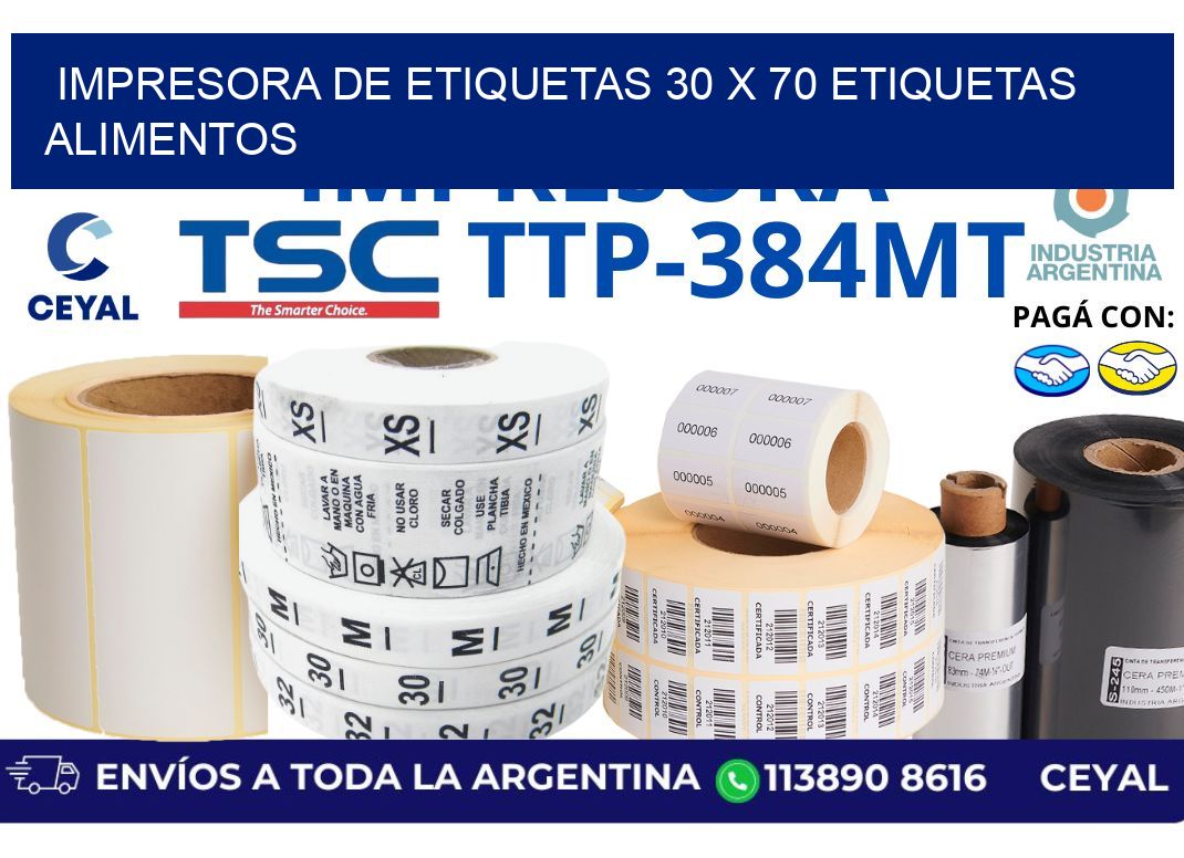 impresora de etiquetas 30 x 70 etiquetas alimentos