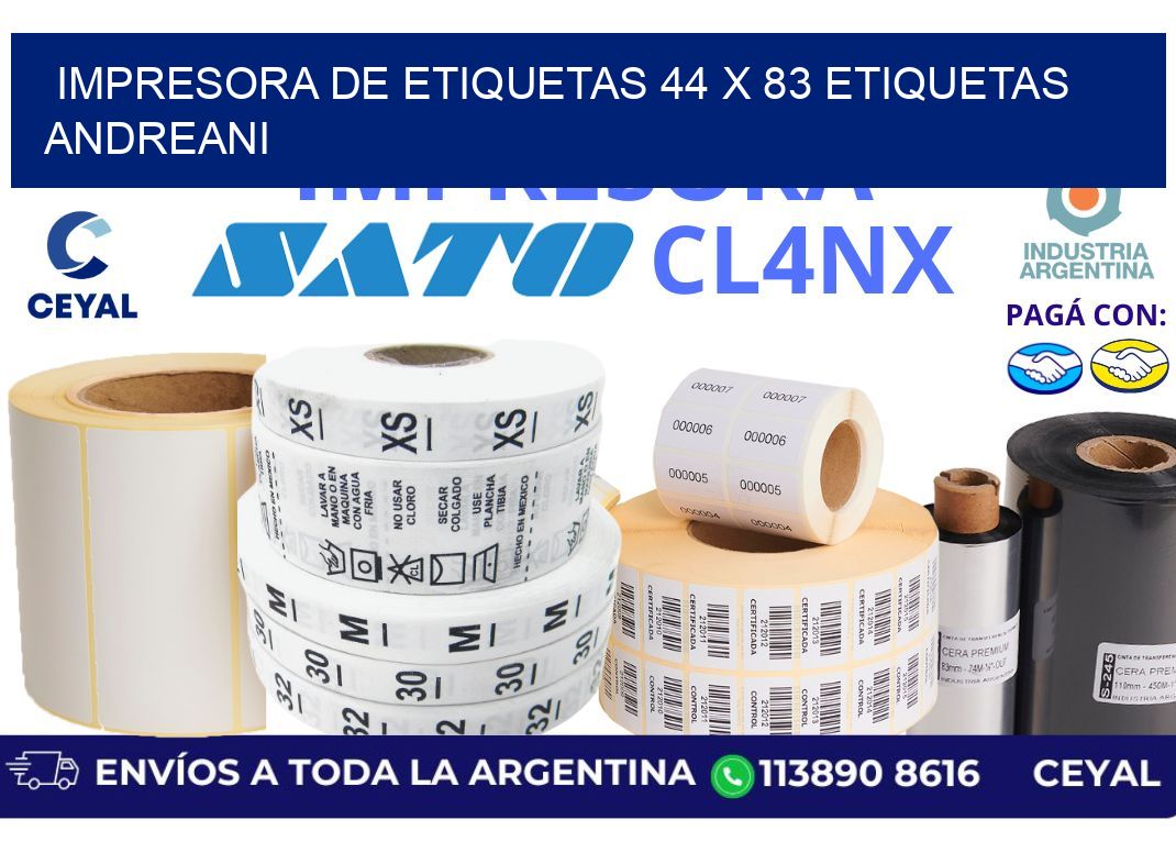 impresora de etiquetas 44 x 83 etiquetas andreani