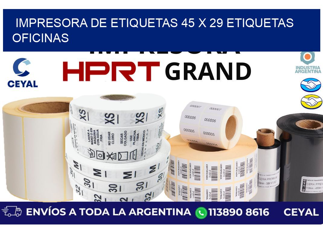 impresora de etiquetas 45 x 29 etiquetas oficinas