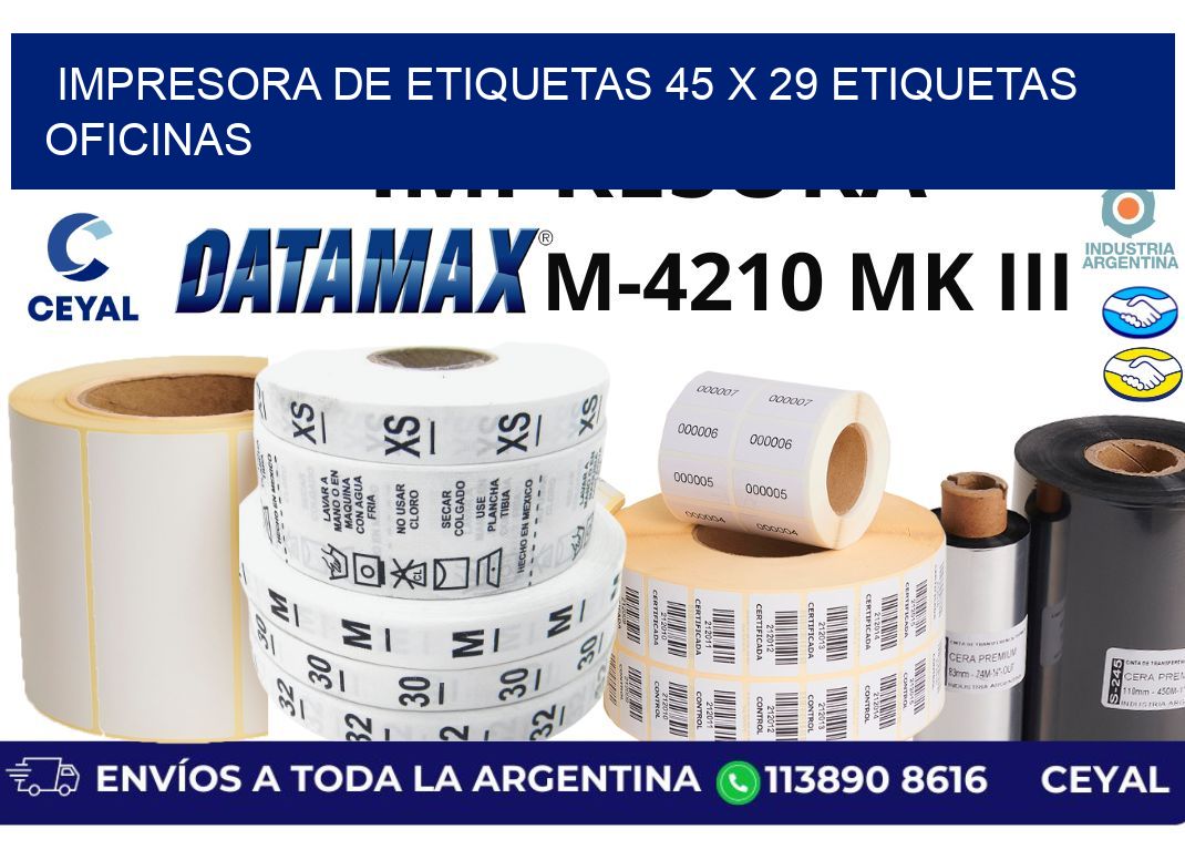 impresora de etiquetas 45 x 29 etiquetas oficinas