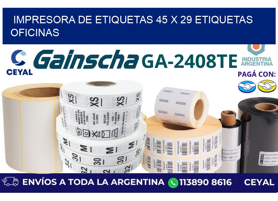 impresora de etiquetas 45 x 29 etiquetas oficinas