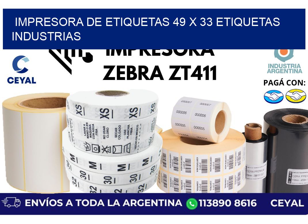 impresora de etiquetas 49 x 33 etiquetas industrias