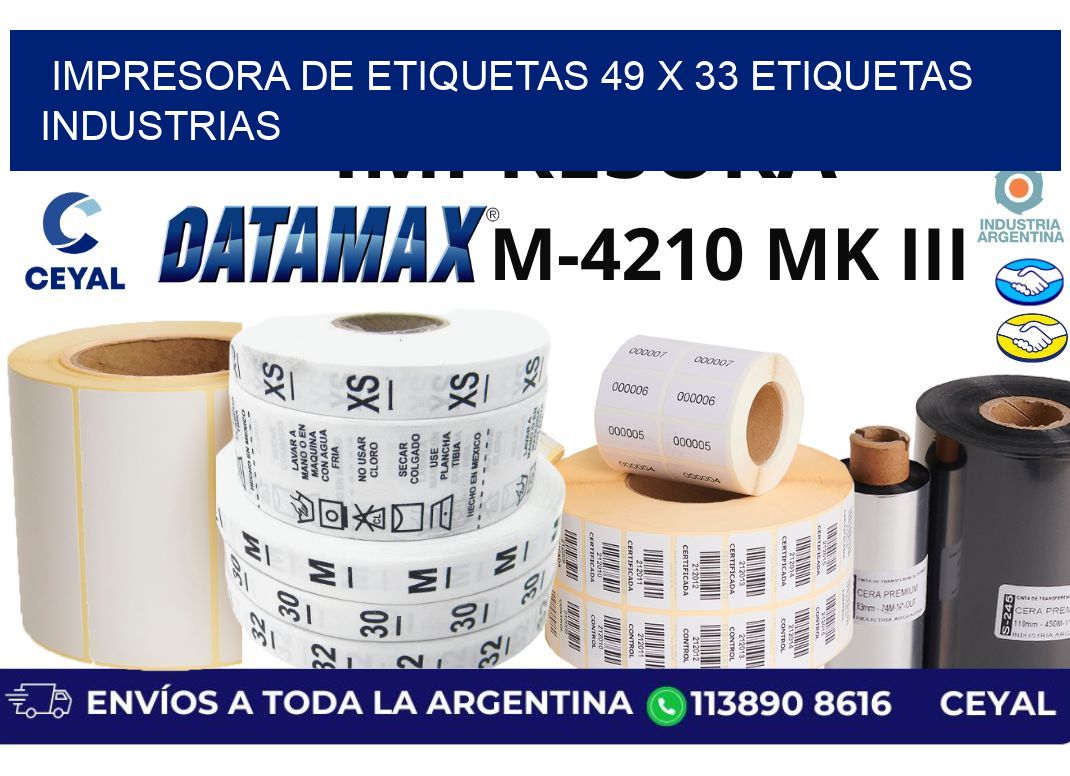 impresora de etiquetas 49 x 33 etiquetas industrias