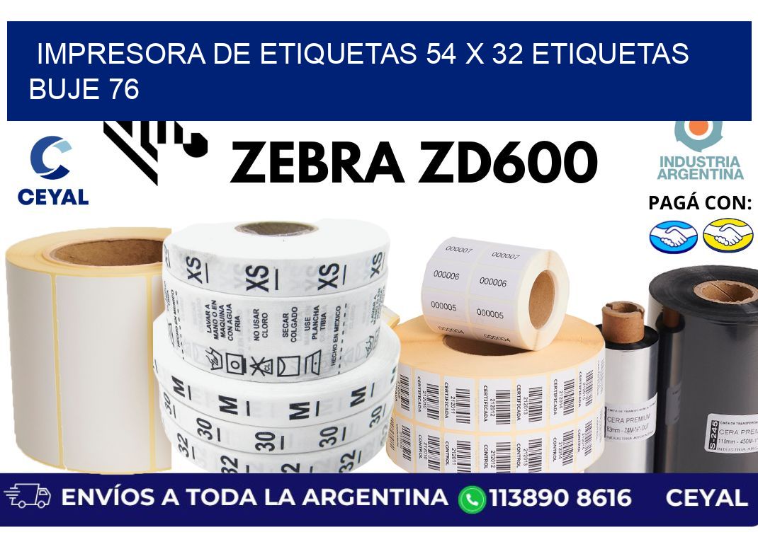 impresora de etiquetas 54 x 32 etiquetas buje 76