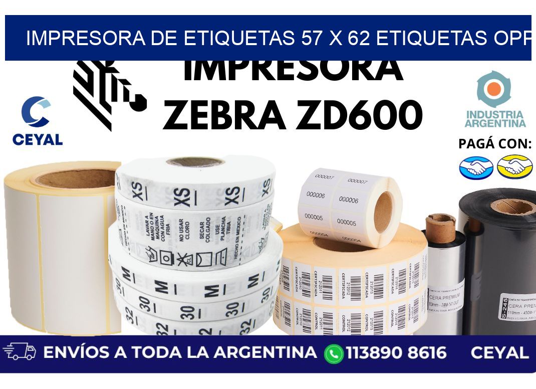 impresora de etiquetas 57 x 62 etiquetas opp