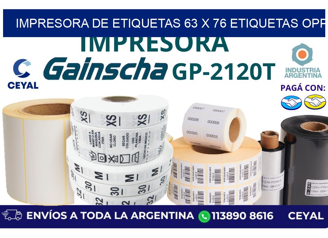 impresora de etiquetas 63 x 76 etiquetas opp