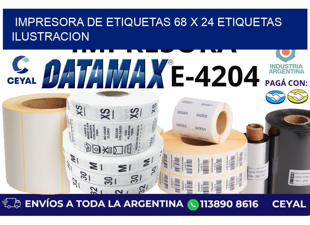 impresora de etiquetas 68 x 24 etiquetas ilustracion
