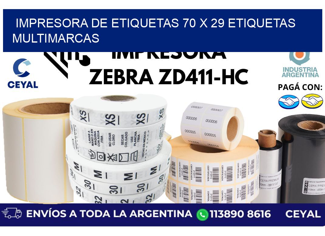 impresora de etiquetas 70 x 29 etiquetas multimarcas