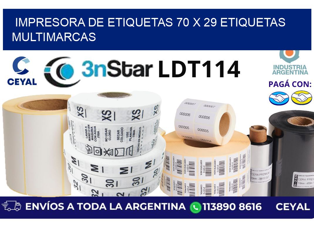 impresora de etiquetas 70 x 29 etiquetas multimarcas