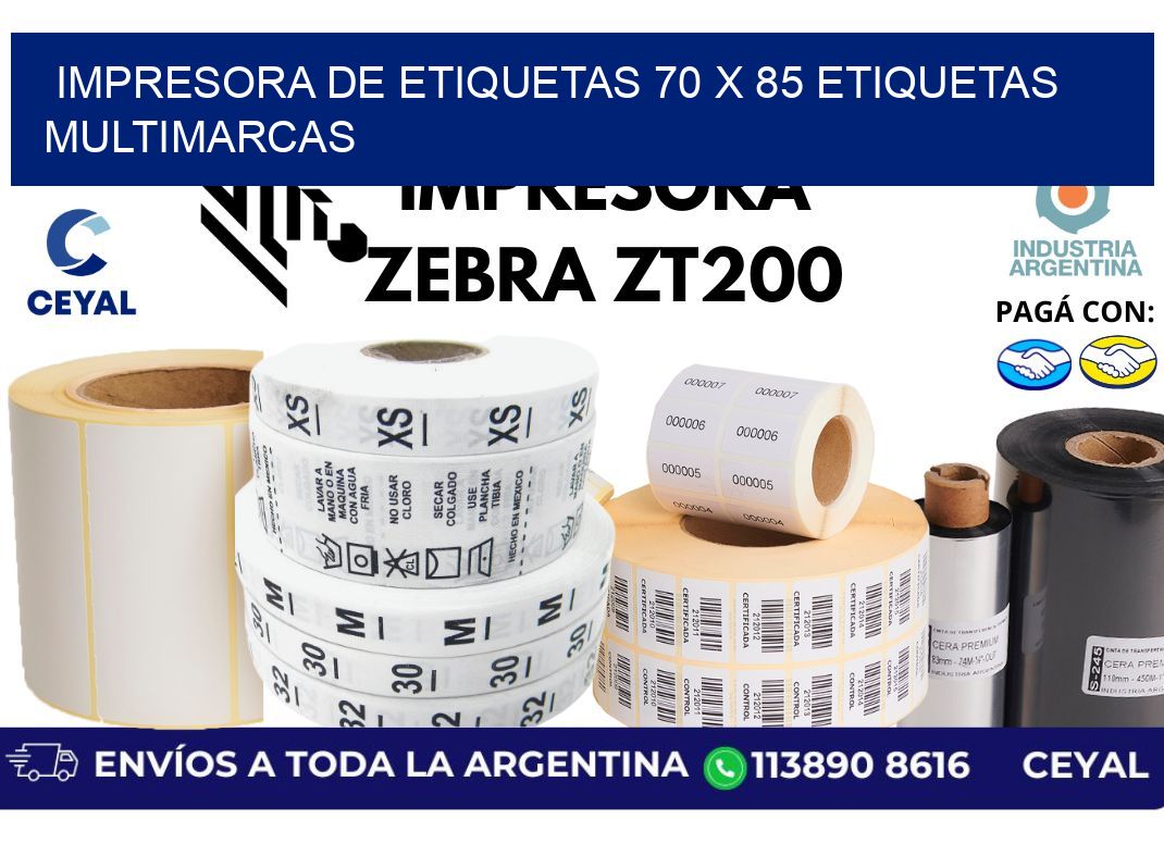 impresora de etiquetas 70 x 85 etiquetas multimarcas