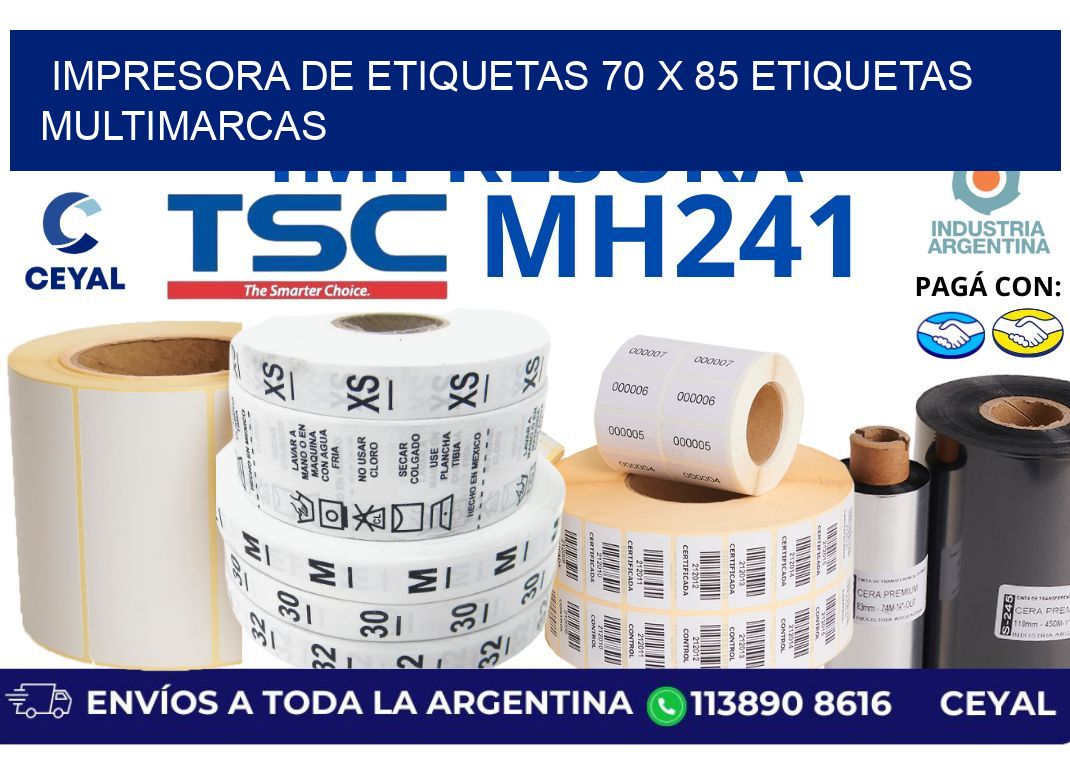 impresora de etiquetas 70 x 85 etiquetas multimarcas