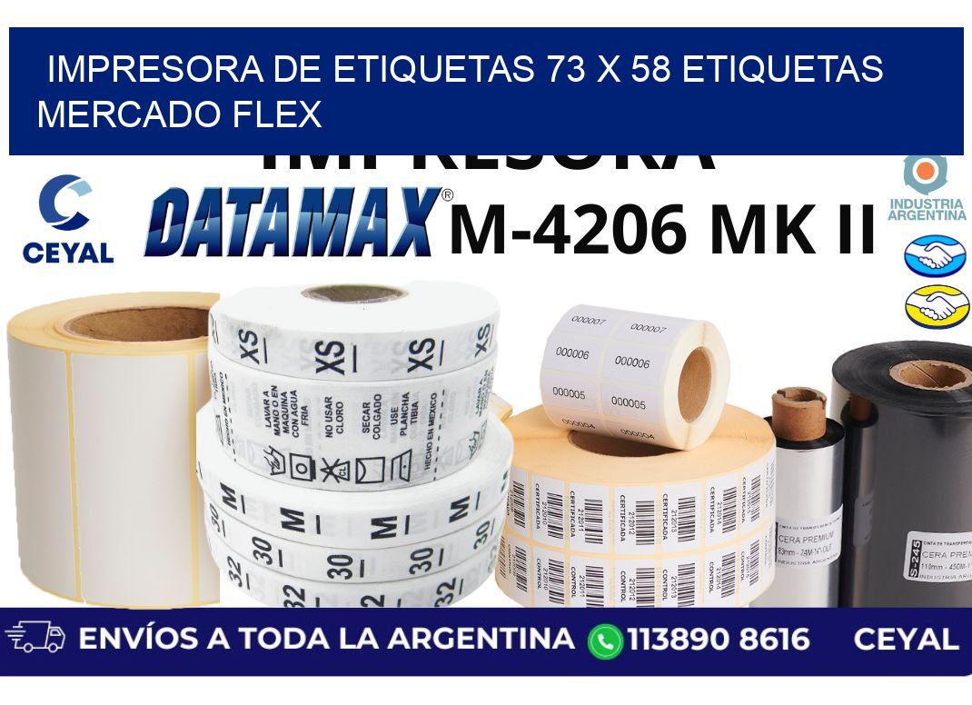 impresora de etiquetas 73 x 58 etiquetas mercado flex