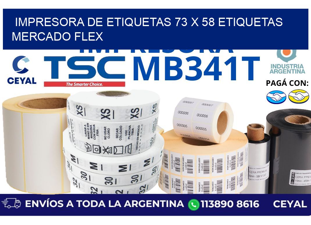 impresora de etiquetas 73 x 58 etiquetas mercado flex