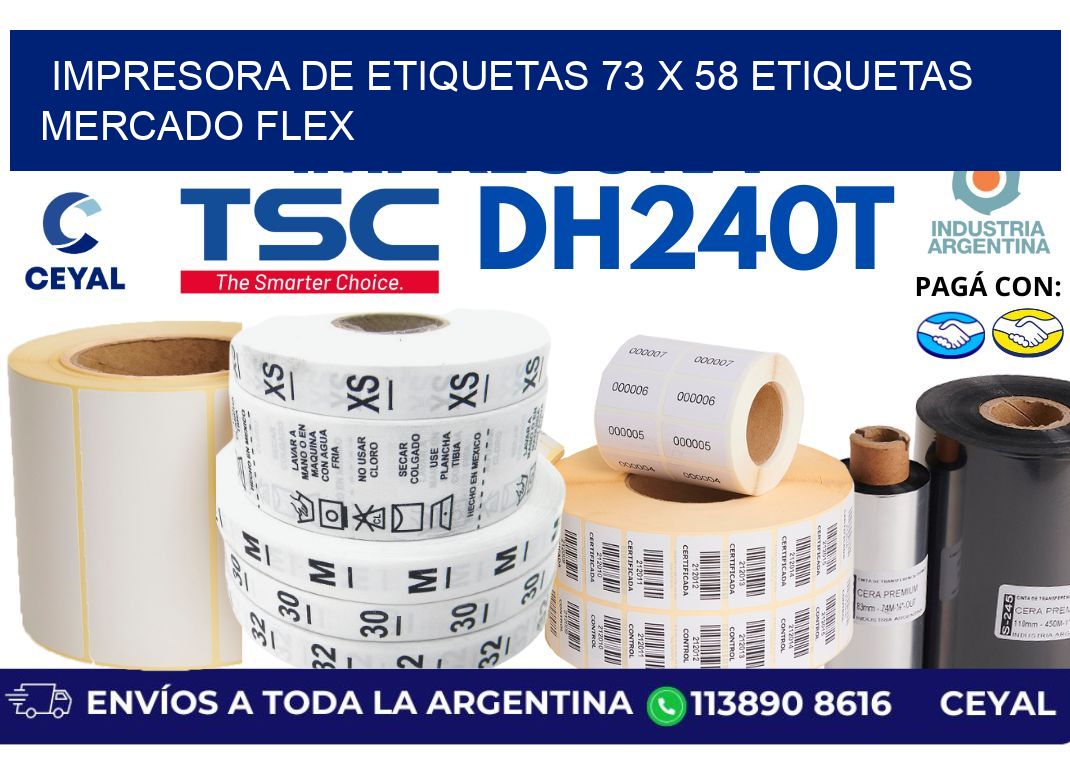impresora de etiquetas 73 x 58 etiquetas mercado flex