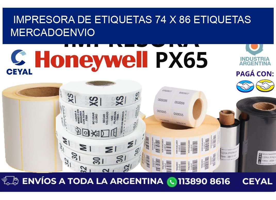 impresora de etiquetas 74 x 86 etiquetas mercadoenvio