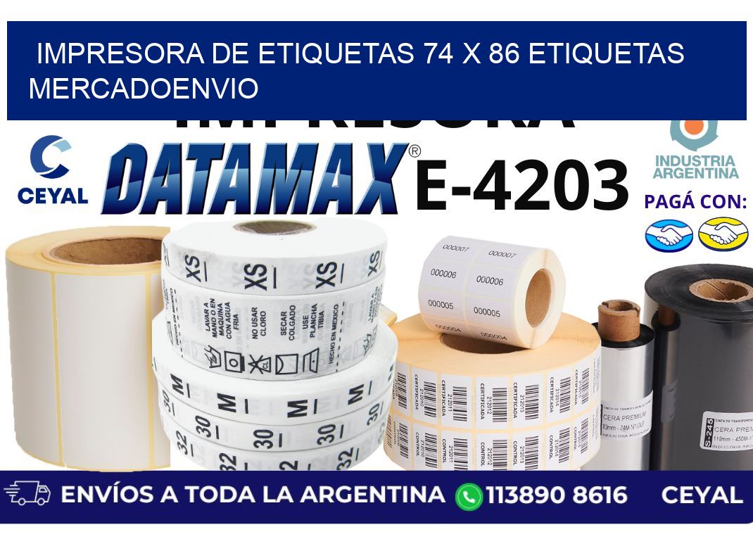 impresora de etiquetas 74 x 86 etiquetas mercadoenvio