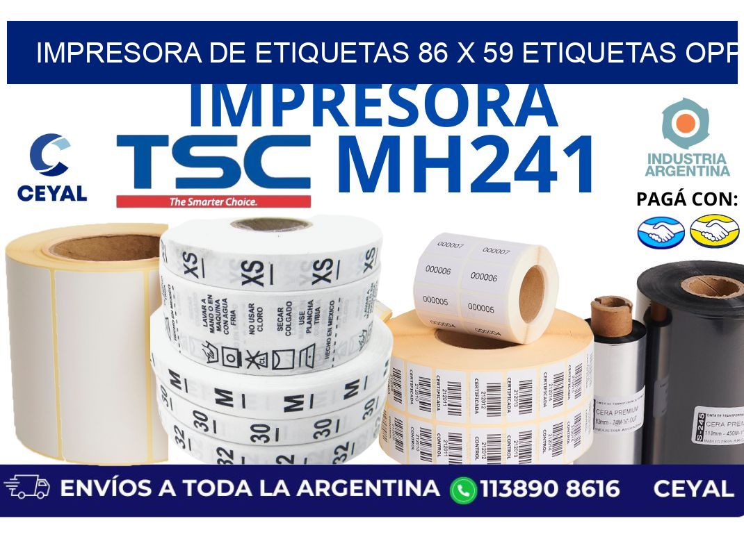 impresora de etiquetas 86 x 59 etiquetas opp