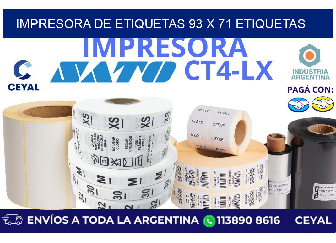 impresora de etiquetas 93 x 71 etiquetas