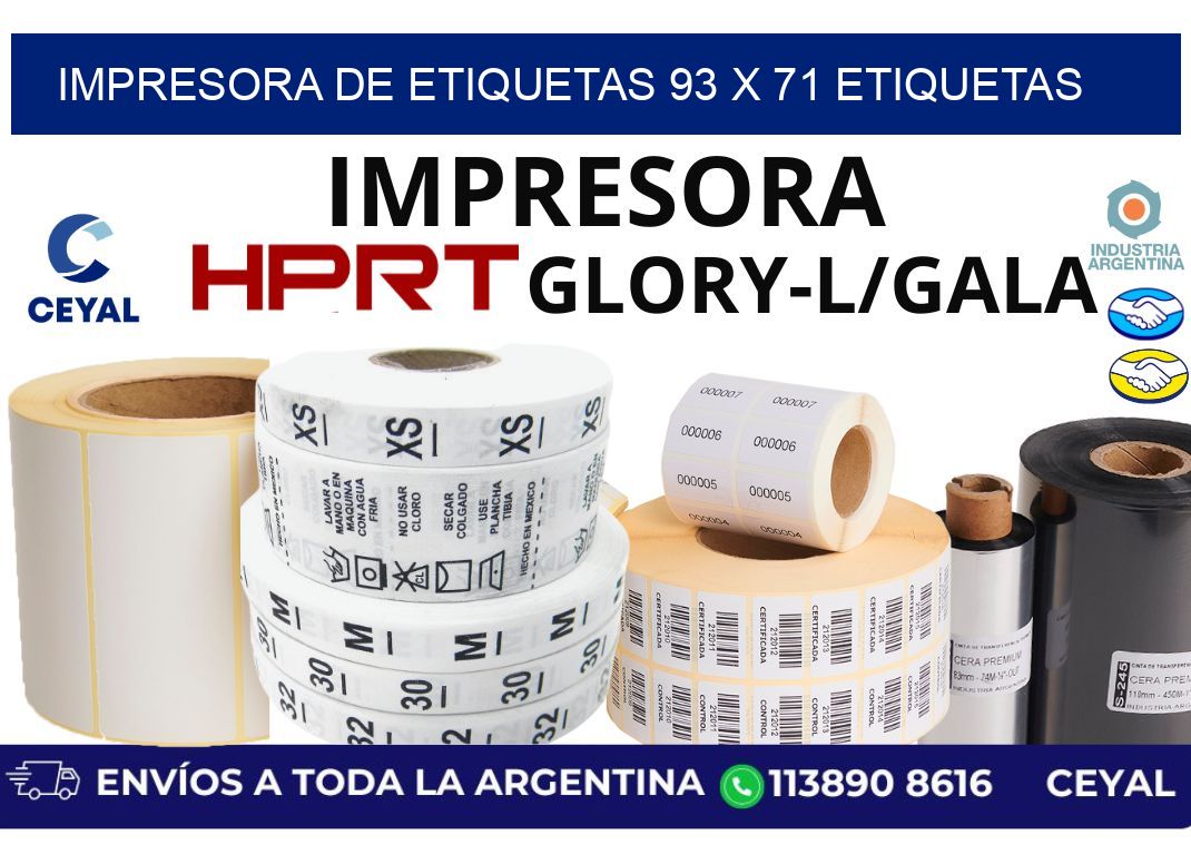 impresora de etiquetas 93 x 71 etiquetas