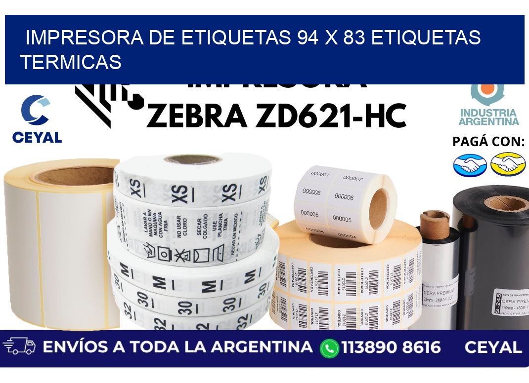 impresora de etiquetas 94 x 83 etiquetas termicas