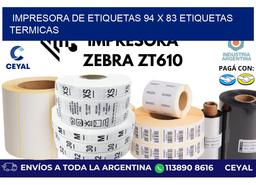impresora de etiquetas 94 x 83 etiquetas termicas