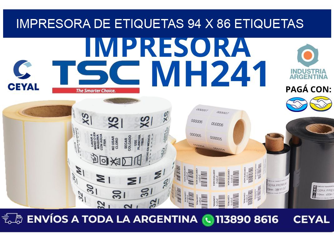 impresora de etiquetas 94 x 86 etiquetas