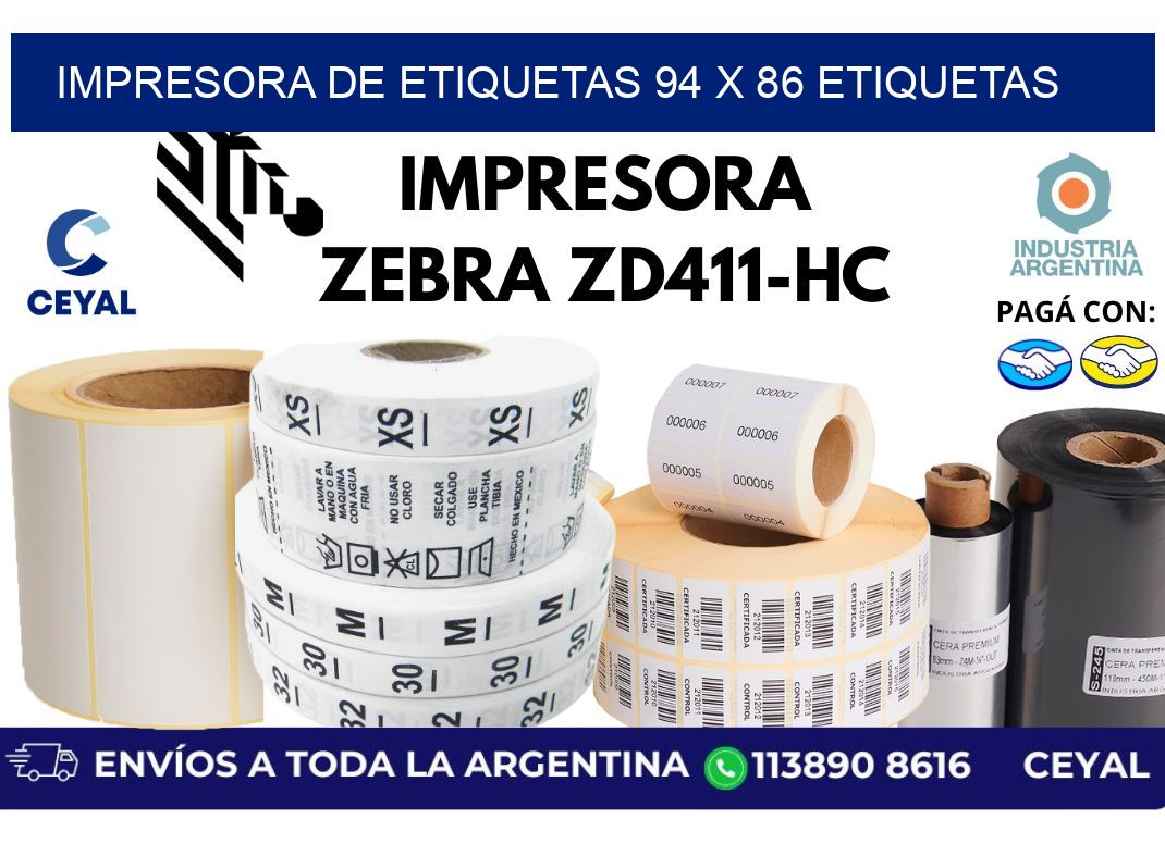 impresora de etiquetas 94 x 86 etiquetas