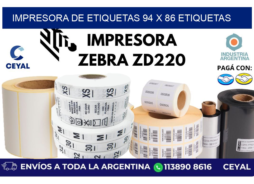 impresora de etiquetas 94 x 86 etiquetas