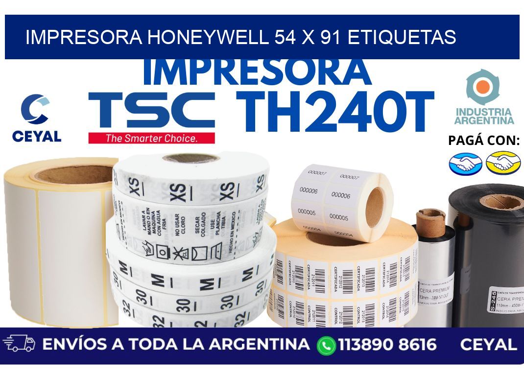 impresora honeywell 54 x 91 etiquetas