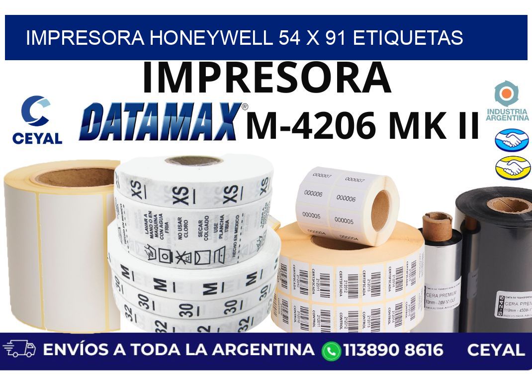impresora honeywell 54 x 91 etiquetas