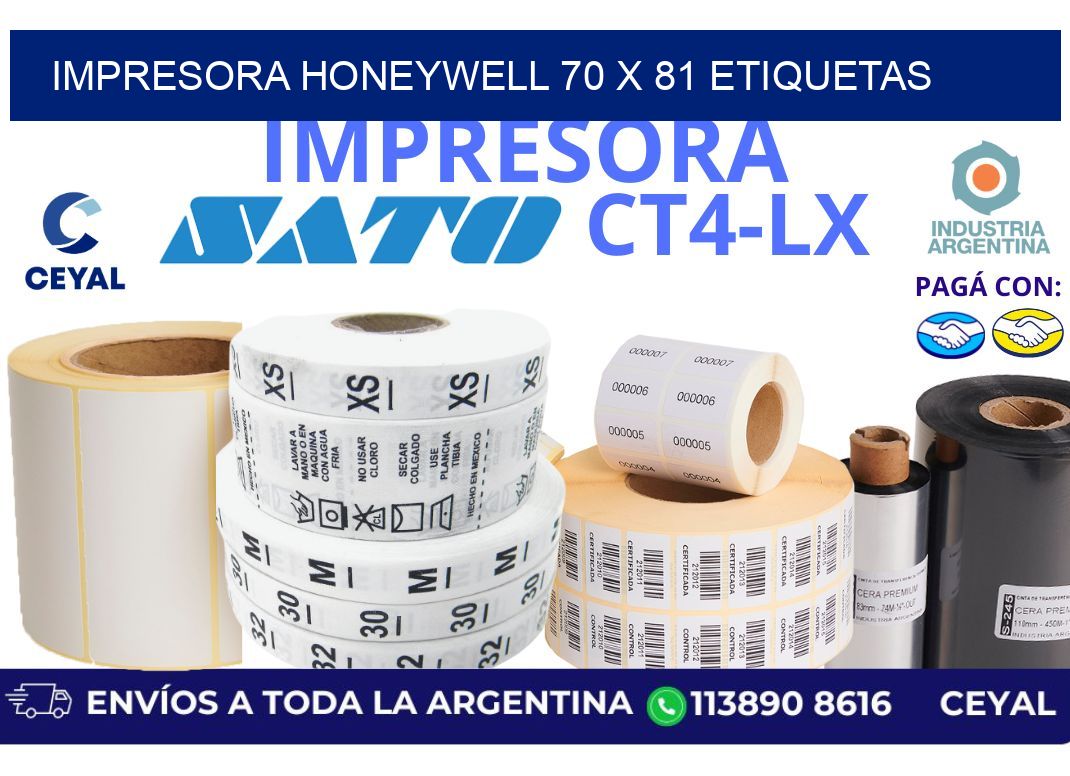 impresora honeywell 70 x 81 etiquetas