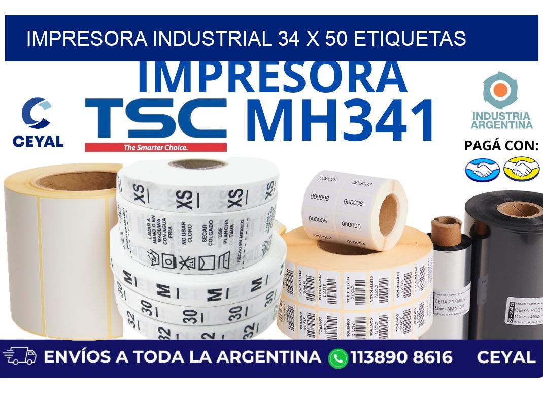 impresora industrial 34 x 50 etiquetas