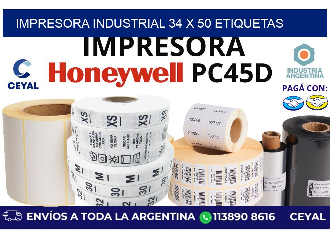 impresora industrial 34 x 50 etiquetas