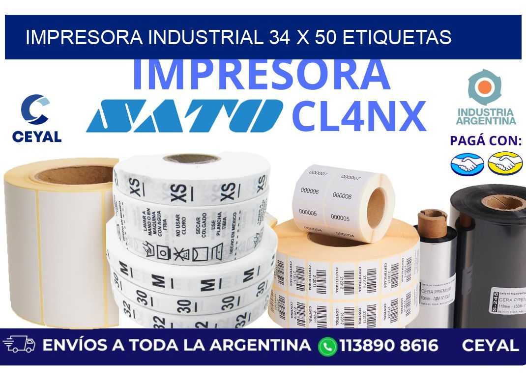 impresora industrial 34 x 50 etiquetas