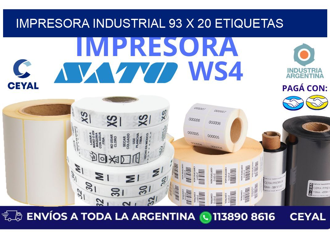 impresora industrial 93 x 20 etiquetas