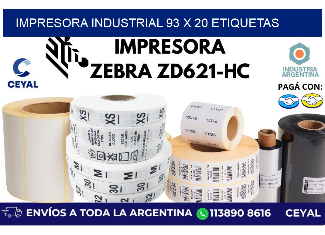 impresora industrial 93 x 20 etiquetas