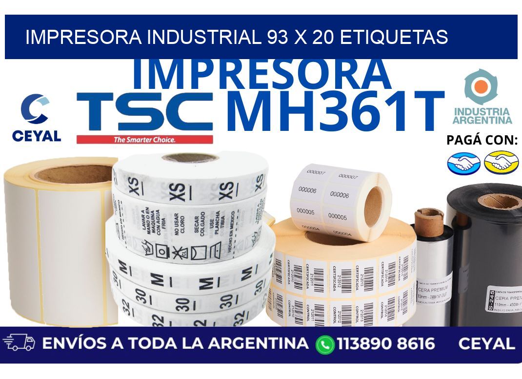 impresora industrial 93 x 20 etiquetas