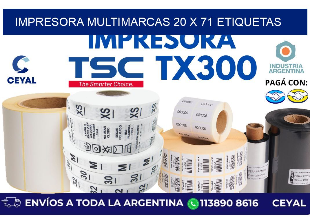 impresora multimarcas 20 x 71 etiquetas