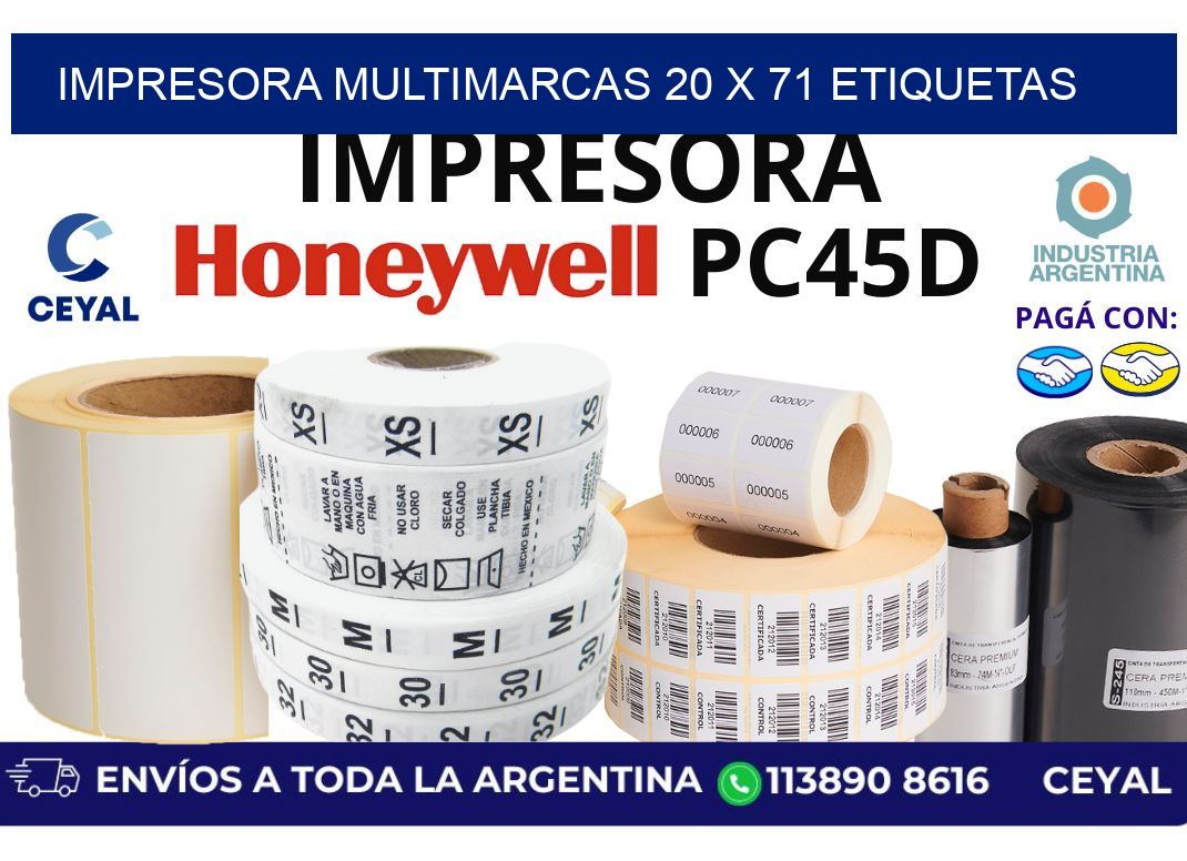 impresora multimarcas 20 x 71 etiquetas