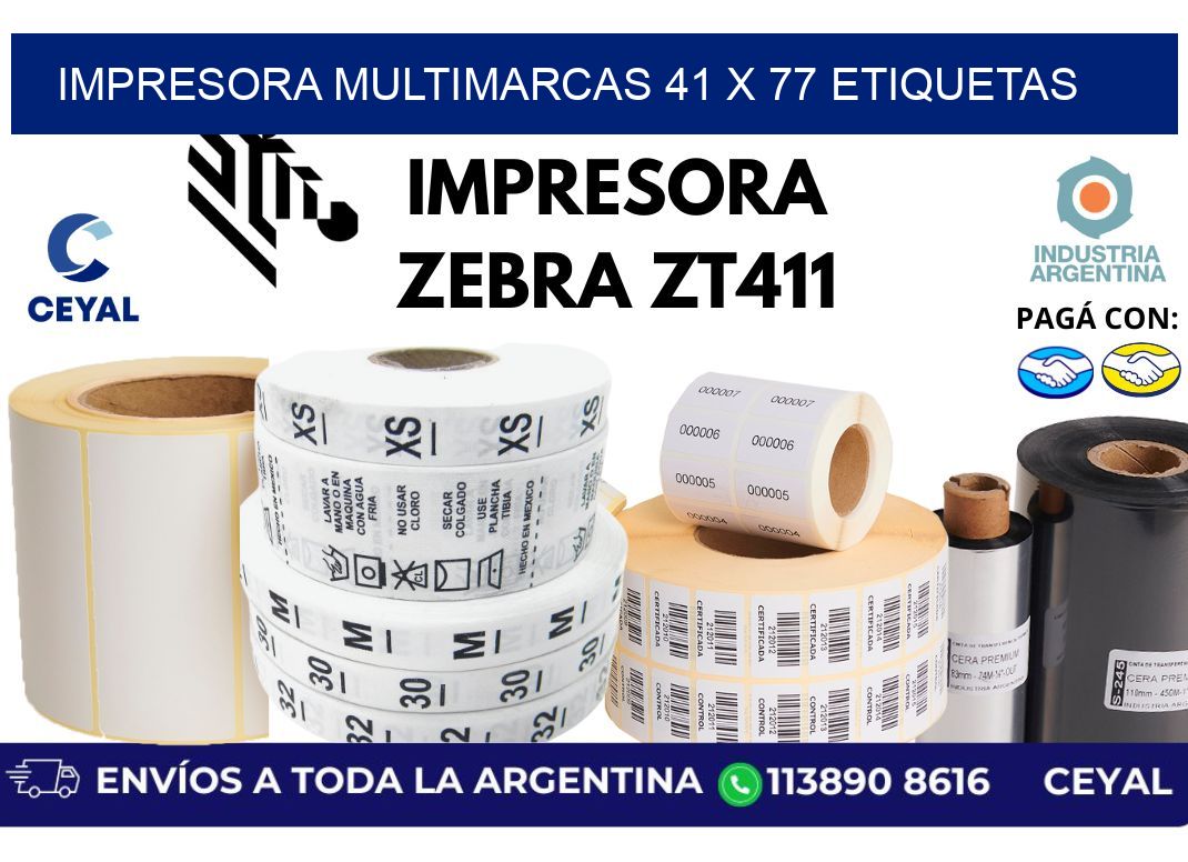 impresora multimarcas 41 x 77 etiquetas