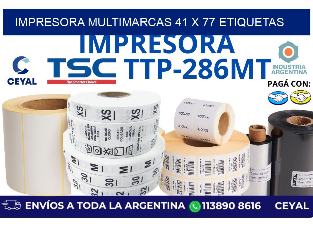 impresora multimarcas 41 x 77 etiquetas