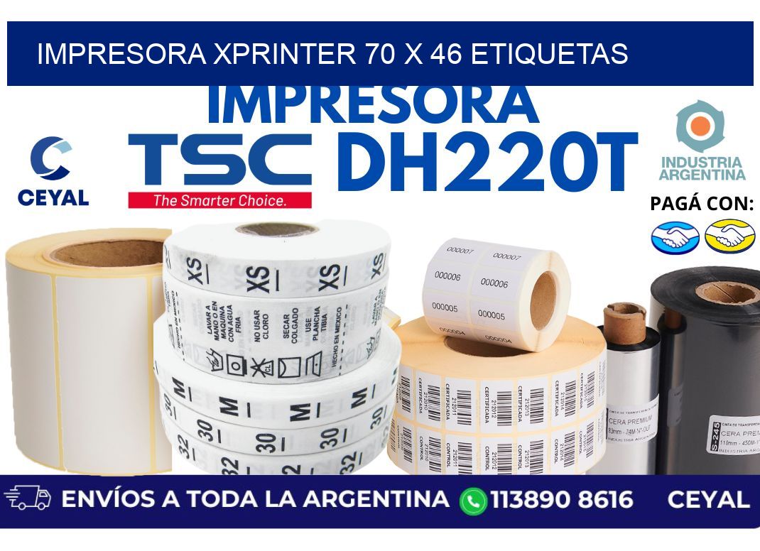 impresora xprinter 70 x 46 etiquetas