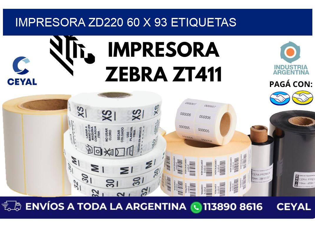 impresora zd220 60 x 93 etiquetas
