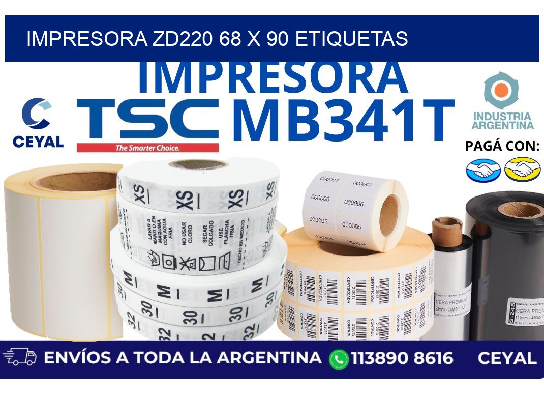 impresora zd220 68 x 90 etiquetas