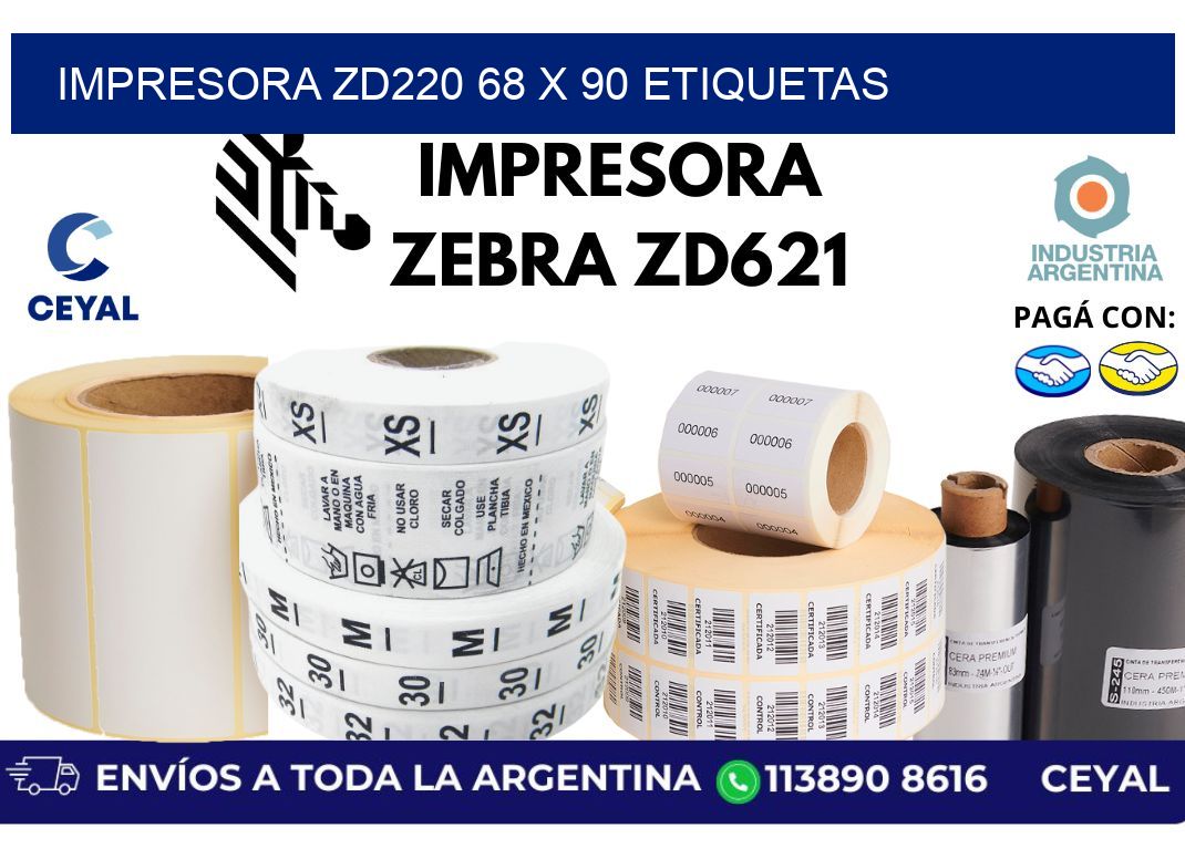 impresora zd220 68 x 90 etiquetas