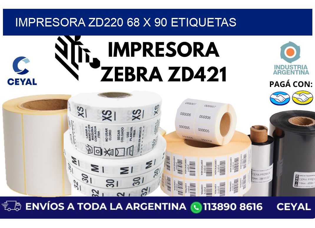 impresora zd220 68 x 90 etiquetas