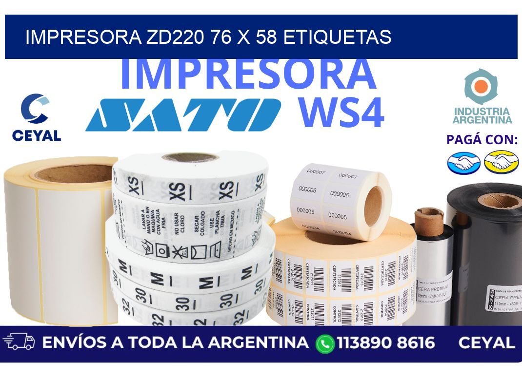 impresora zd220 76 x 58 etiquetas